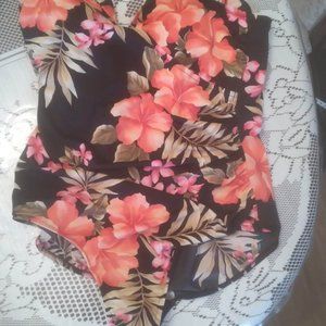 womans tropical swimsuit-trim shaper-size 18